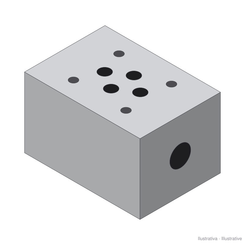 Bloque adaptador para válvulas de asiento Bosch Rexroth M-3SEW/M-3SE6