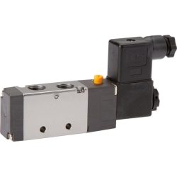 Electroválvula 5/2 G1/4 monoestável, retorno por mola (E.MC V5221-08 / RV5221-08)