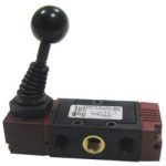 Manual 90° lever valve 5/3 closed centres G1/8, return to centre - Line 120