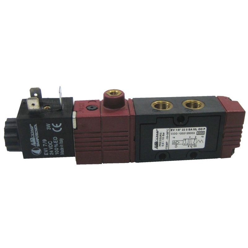 5/2 monostable G1/8 solenoid valve with external pilot, spring return - Line 120