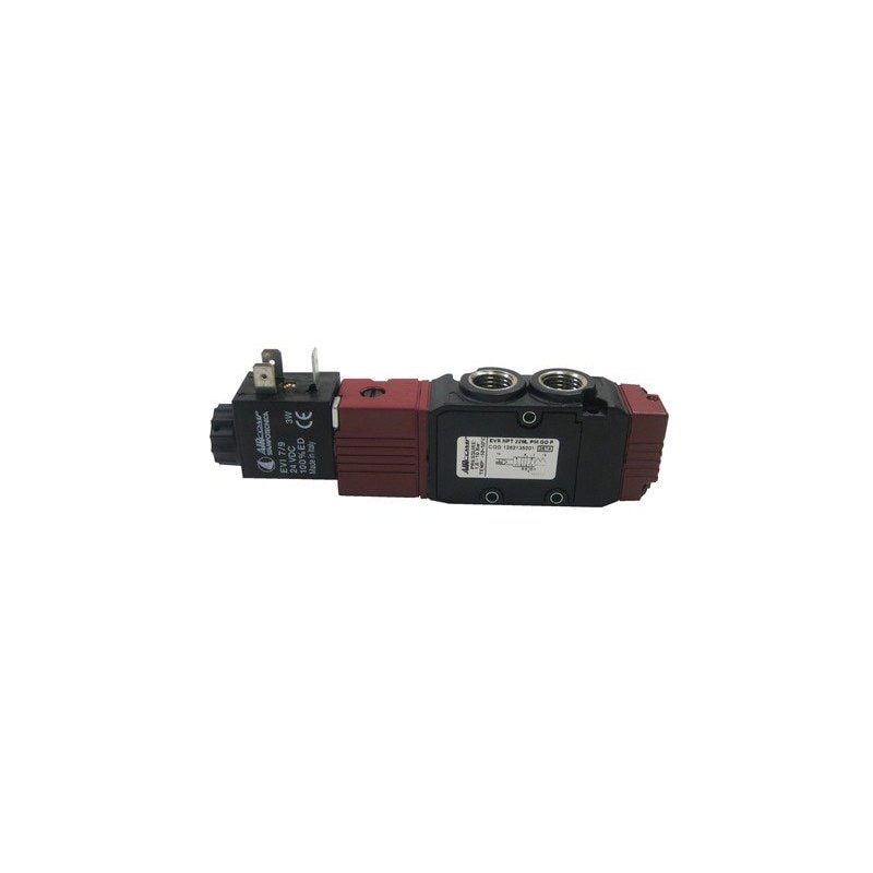 Magnetventil 5/2 monostabil G1/4 Aircomp 1252135001, Linie 125, ohne Spule