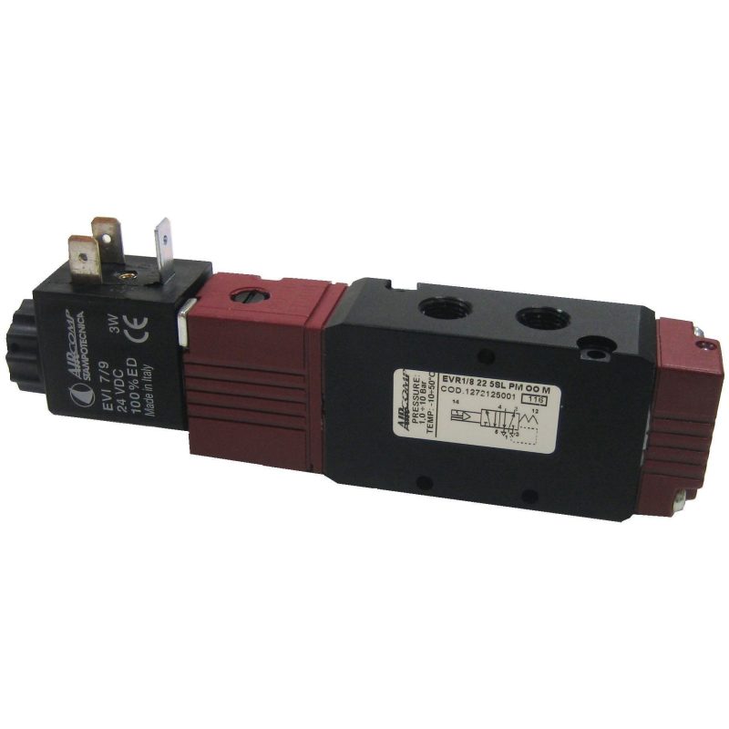 Eletroválvula 5/2 monoestável G1/4 corpo metálico (sem bobine) - Linha 127
