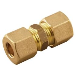 Lote de 10 un. - União reta de compressão intermédia em latão, tubo Ø6 mm (Aignep 13460)