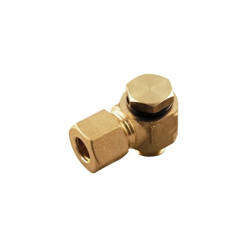 Raccordo de compressão orientável em L com parafuso oco (banjo), tubo Ø8 mm x G 1/4" (Aignep 13550)