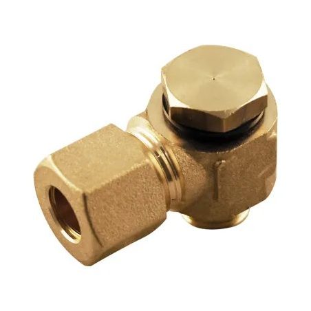 Raccordo de compressão orientável em L com parafuso oco (banjo), tubo Ø8 mm x G 1/4" (Aignep 13550)