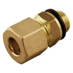 Lote de 10 un. - Raccordo de compressão reto macho cilíndrico em latão, tubo Ø4 mm x G 1/8" (Aignep 13485)