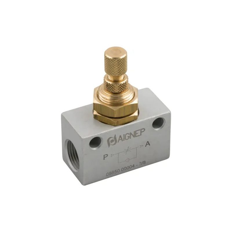 Regulador de caudal unidireccional en línea G 1/4" (Aignep 8850)