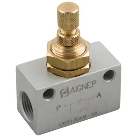 Regolatore di flusso unidirezionale in linea G 1/4" (Aignep 8850)