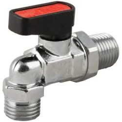Vanne à boisseau sphérique en L mâle cylindrique G 1/4" - mâle conique R 1/4" (Aignep Ghilux 6540)