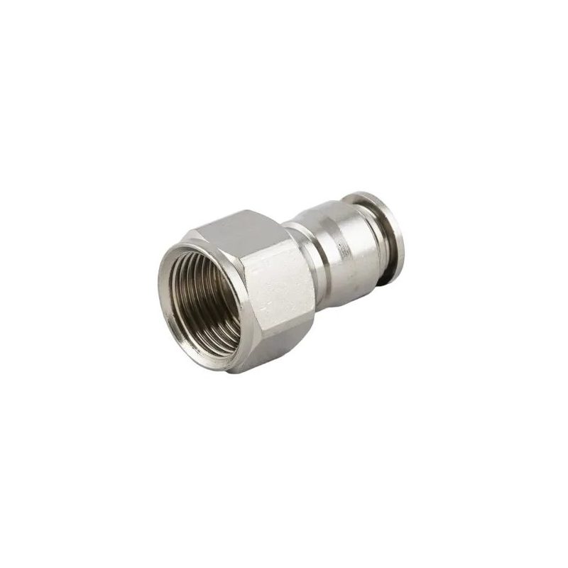 Lotto da 19 pz. - Raccordo istantaneo diritto femmina G 1/4" per tubo Ø8 mm, metallico con guarnizioni FKM (Aignep 40030V)