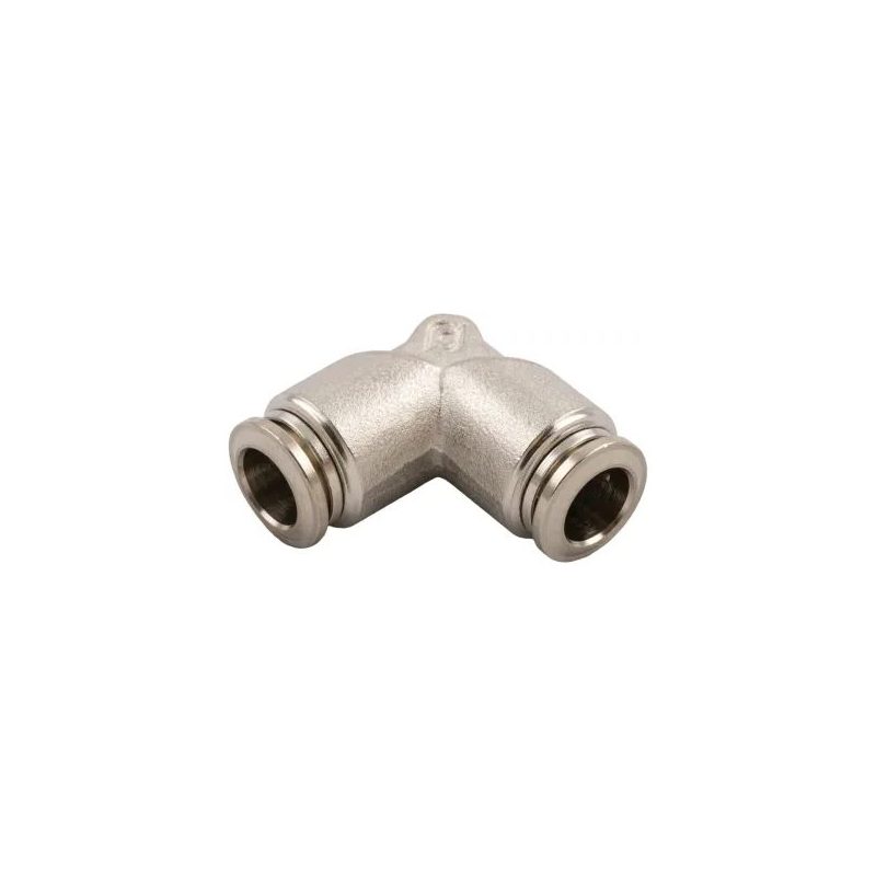 Push-in union elbow with metal collet, Ø8 mm tube (Aignep 57130)