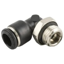 Lote de 6 uds. - Codo instantáneo orientable macho cilíndrico M5 para tubo Ø6 mm, tecnopolímero (Aignep 55116)