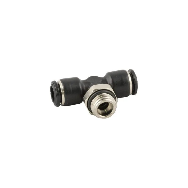 T istantaneo orientabile maschio cilindrico centrale G 1/4" per tubo Ø12 mm (Aignep 55216)