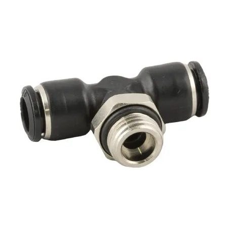 Swivel push-in branch tee, parallel male G 1/4" for Ø12 mm tube (Aignep 55216)