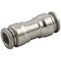 Push-in straight union in AISI 316 stainless steel, Ø10 mm tube (Aignep 60040)