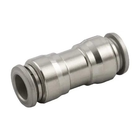 Union droite instantanée intermédiaire en acier inox AISI 316, tube Ø10 mm (Aignep 60040)
