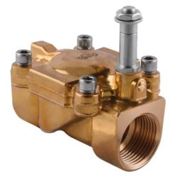 Électrovanne servo-assistée 2/2 NF G 1/2" Ø12 mm, corps laiton, joints NBR, avec commande manuelle, sans bobine (Aignep…