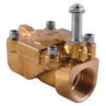 2/2 NC servo-assisted solenoid valve G 1/2" Ø12 mm, brass body, NBR seals, with manual override, without coil (Aignep Fluidity 0