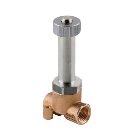 Électrovanne à action directe 2/2 NO (normalement ouverte) G 1/4" Ø4 mm, corps laiton, joints FKM, opérateur Ø13 mm, sans…