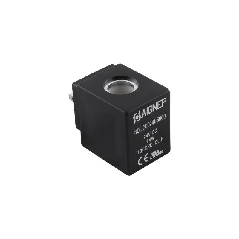 Bobina 24 V AC 21 VA, 30 mm, para operador Ø13 mm (Aignep Fluidity SOL20 024 A B 000)