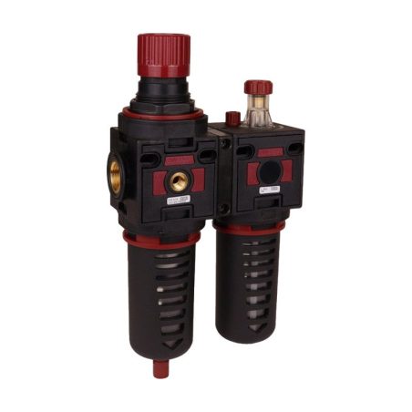 Aircomp FR+L unit G1/2 Line 075 with gauge (20 µm, 0-12 bar, semi-automatic drain)