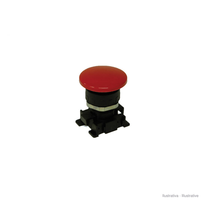 Cabeça de botão cogumelo axial de impulso preto (RT050N) p/ válvulas de painel
