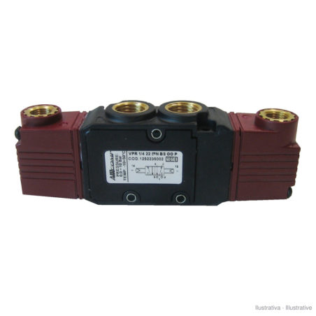 Válvula neumática 5/2 biestable G1/4 Aircomp 1252235002, línea 125, pilotaje neumático