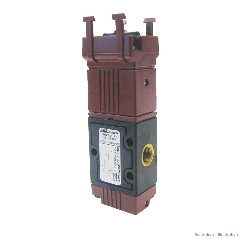 Válvula 3/2 NF G1/8 p/ comandos de painel (base p/ botões/seletores) – Linha 120