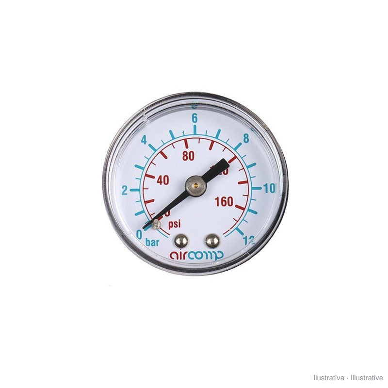 Aircomp pressure gauge Ø40 mm 0-6 bar, rear connection G1/8