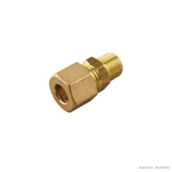 Raccordo a compressione diritto maschio conico in ottone (Aignep 13480)