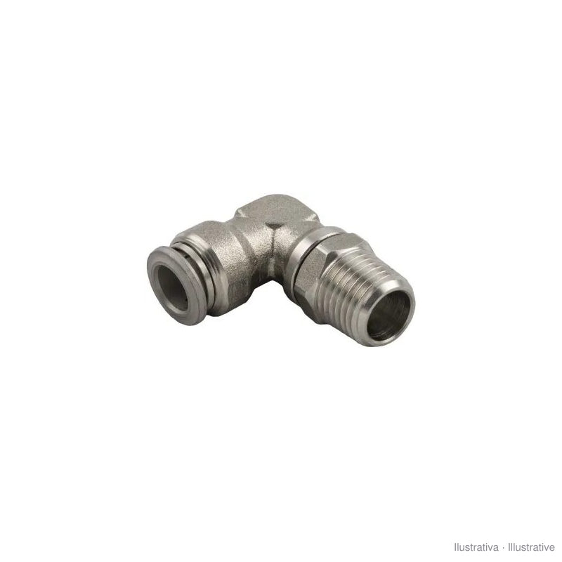 Joelho instantâneo orientável macho cónico em aço inox (Aignep 60110)