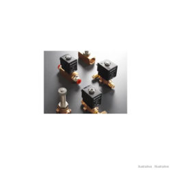 Eletroválvula de ação direta 2/2 NF (normalmente fechada) G 1/4" Ø4 mm, corpo latão, vedantes FKM, operador Ø13 mm, sem bobina (