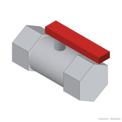 Manual ball-type shut-off valve G1/4 Aircomp (ref. 2102123002)