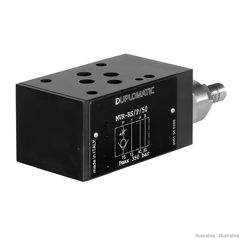 Retenção com restritor na linha P, modular NG6 (CETOP 3) Duplomatic MVR-RS/P/50