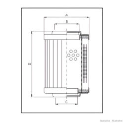 Élément Filtrec RMR493L20B (Mahle 852493 MIC-25)