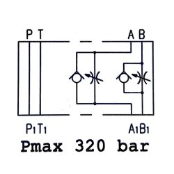 Limiteur de débit double modulaire Duplomatic QTM5-D/10, NG10 (CETOP 5), à la sortie