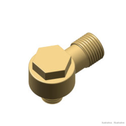 Ligação de compressão orientável em L com parafuso oco (banjo), tubo Ø8 mm x G 1/4" (Aignep 13550)