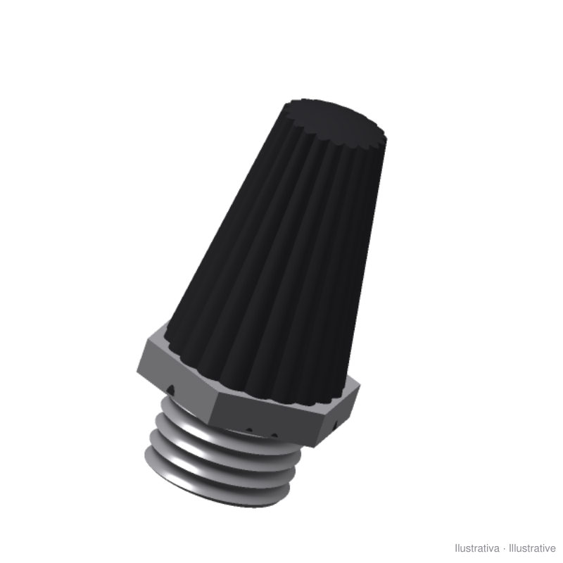 Los zu 8 Stück - Pneumatik-Schalldämpfer aus schwarzem Kunststoff G 1/2"
