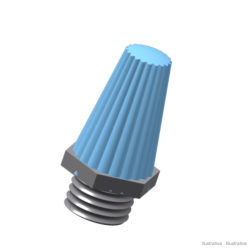 Lote de 7 un. - Silenciador pneumático em plástico azul-claro G 3/8"