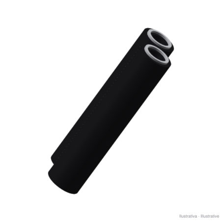 Tubo gemelo R8, 2 mallas de acero, 3/8"