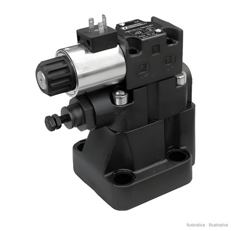 Limitatrice pilotata con messa a scarico tramite elettrovalvola Duplomatic RQM