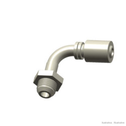 Embout mâle JIC 90° long 7/8" pour flexible 1/2"
