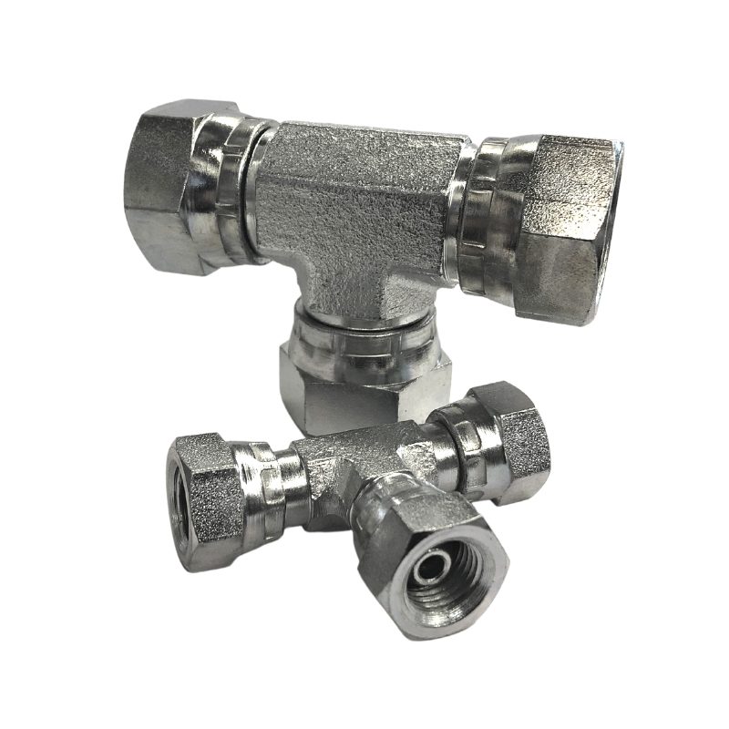 Adjustable female-female-female BSP tee (S944)