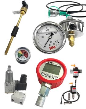 Dispositivos de medição e sensores para hidráulica